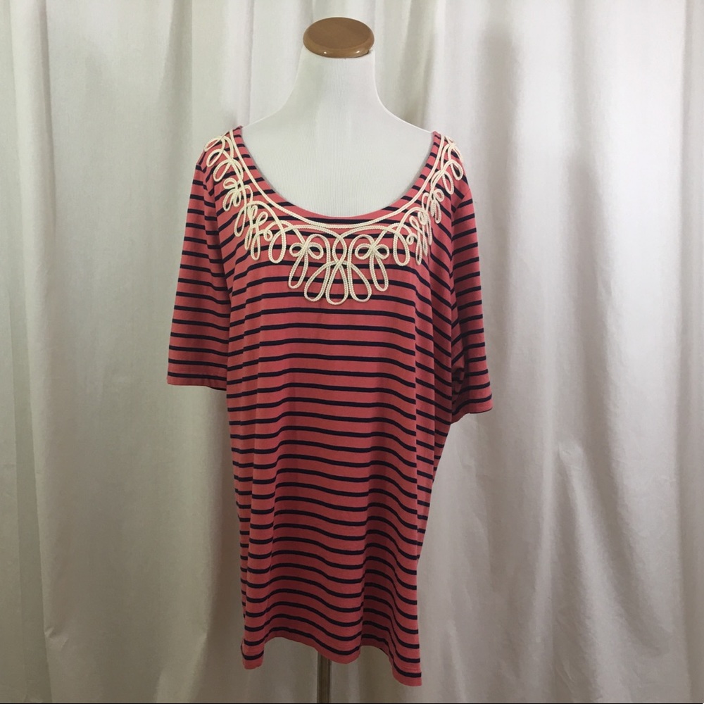 Lands End Plus Size 3X 3/4 Sleeve Scoop Neck New